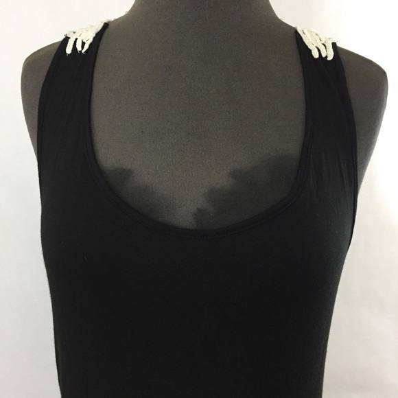 New! Soft Black Maxi Dress w/ Crochet Detail - Picture 6 of 8